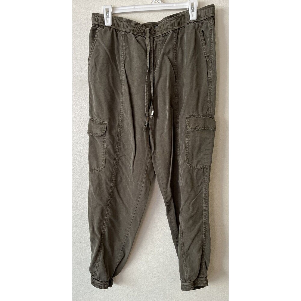 Mossimo Womens Lightweight Jogger Cargo Pants M Army Green Pull On Elastic Waist